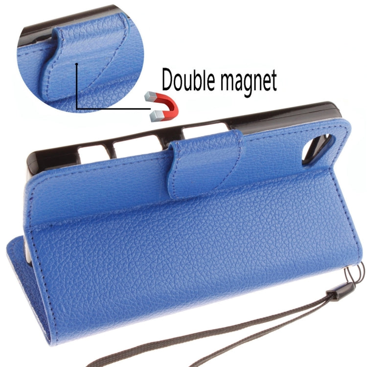 For Sony Xperia Z5 Compact / Z5 mini Litchi Texture Horizontal Flip PU Leather Case with Holder & Card Slots & Wallet & Photo Frame & Lanyard