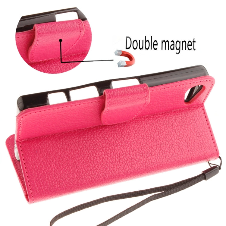 For Sony Xperia Z5 Compact / Z5 mini Litchi Texture Horizontal Flip PU Leather Case with Holder & Card Slots & Wallet & Photo Frame & Lanyard