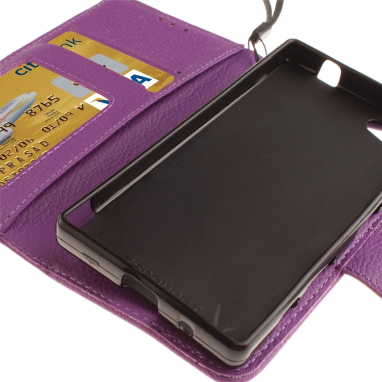 For Sony Xperia Z5 Compact / Z5 mini Litchi Texture Horizontal Flip PU Leather Case with Holder & Card Slots & Wallet & Photo Frame & Lanyard