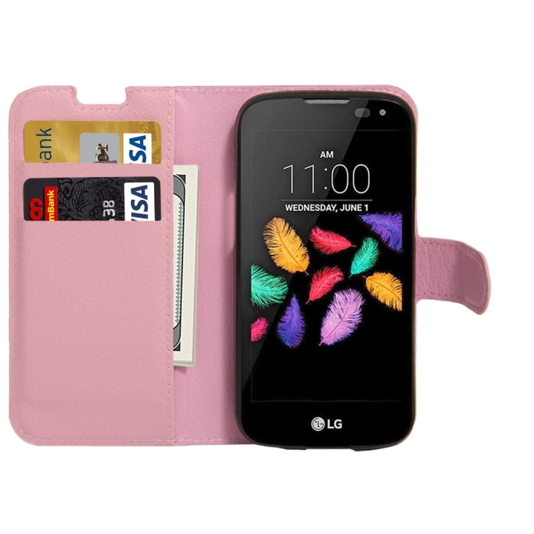 For LG K3 / LS450 Litchi Texture Horizontal Flip PU Leather Case with Holder & Card Slots & Wallet