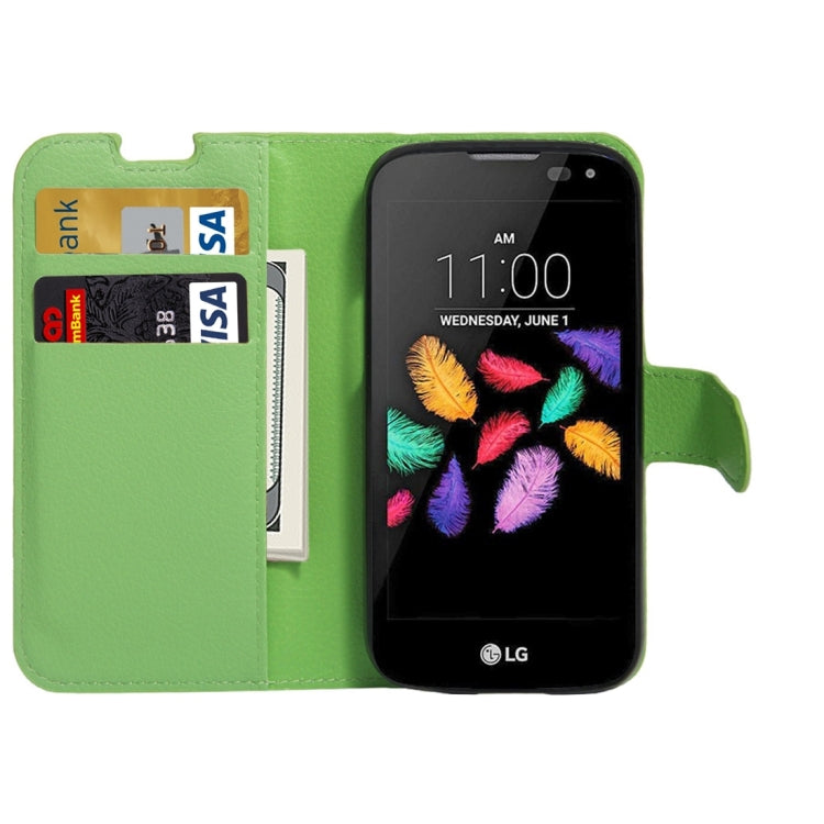 For LG K3 / LS450 Litchi Texture Horizontal Flip PU Leather Case with Holder & Card Slots & Wallet