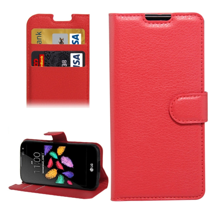 For LG K3 / LS450 Litchi Texture Horizontal Flip PU Leather Case with Holder & Card Slots & Wallet