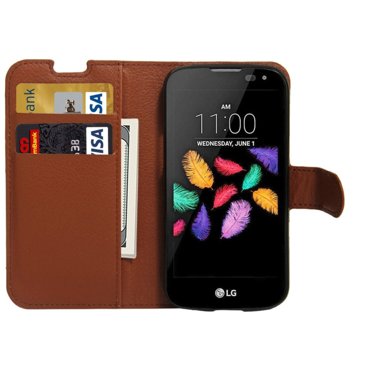 For LG K3 / LS450 Litchi Texture Horizontal Flip PU Leather Case with Holder & Card Slots & Wallet