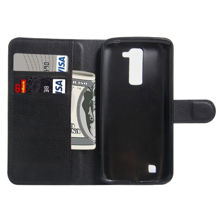 For LG K7 Litchi Texture Horizontal Flip Leather Case with Magnetic Buckle & Holder & Card Slots & Wallet