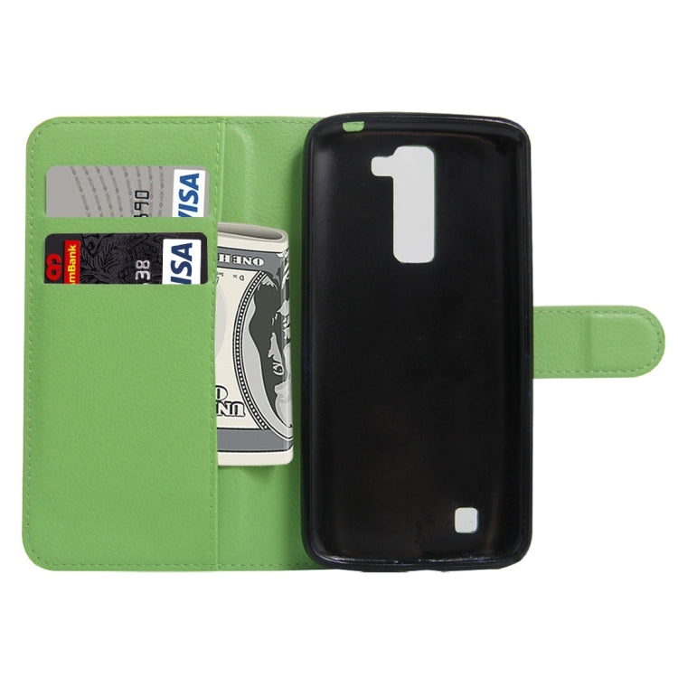 For LG K7 Litchi Texture Horizontal Flip Leather Case with Magnetic Buckle & Holder & Card Slots & Wallet