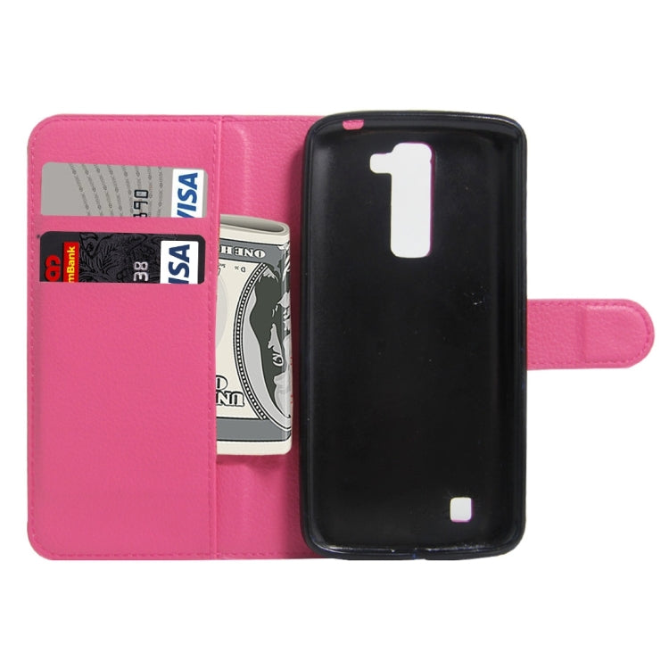 For LG K7 Litchi Texture Horizontal Flip Leather Case with Magnetic Buckle & Holder & Card Slots & Wallet