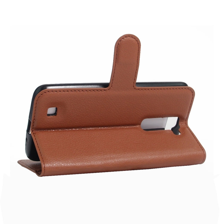 For LG K7 Litchi Texture Horizontal Flip Leather Case with Magnetic Buckle & Holder & Card Slots & Wallet