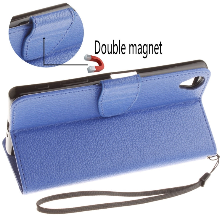 For Sony Xperia X Litchi Texture Horizontal Flip PU Leather Case with Holder & Card Slots & Wallet & Photo Frame & Lanyard