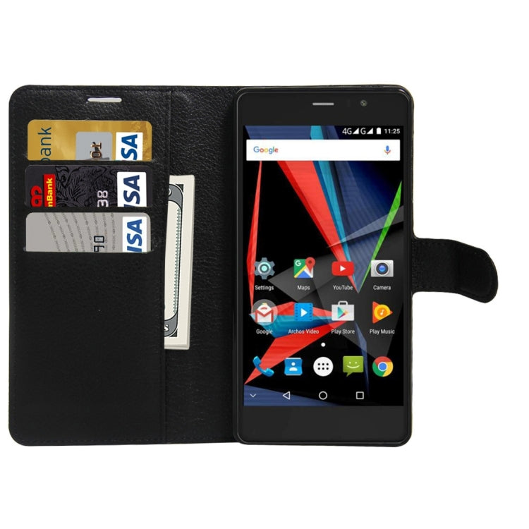 For Archos  55 Diamond Selfie Litchi Texture Horizontal Flip PU Leather Case with Holder & Card Slots & Wallet