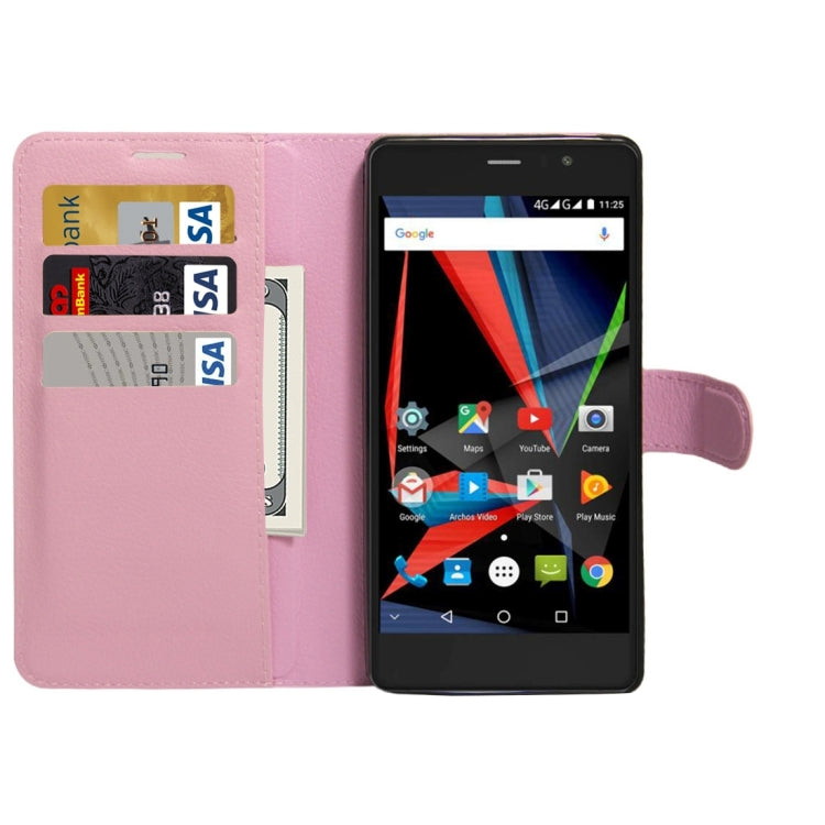 For Archos  55 Diamond Selfie Litchi Texture Horizontal Flip PU Leather Case with Holder & Card Slots & Wallet