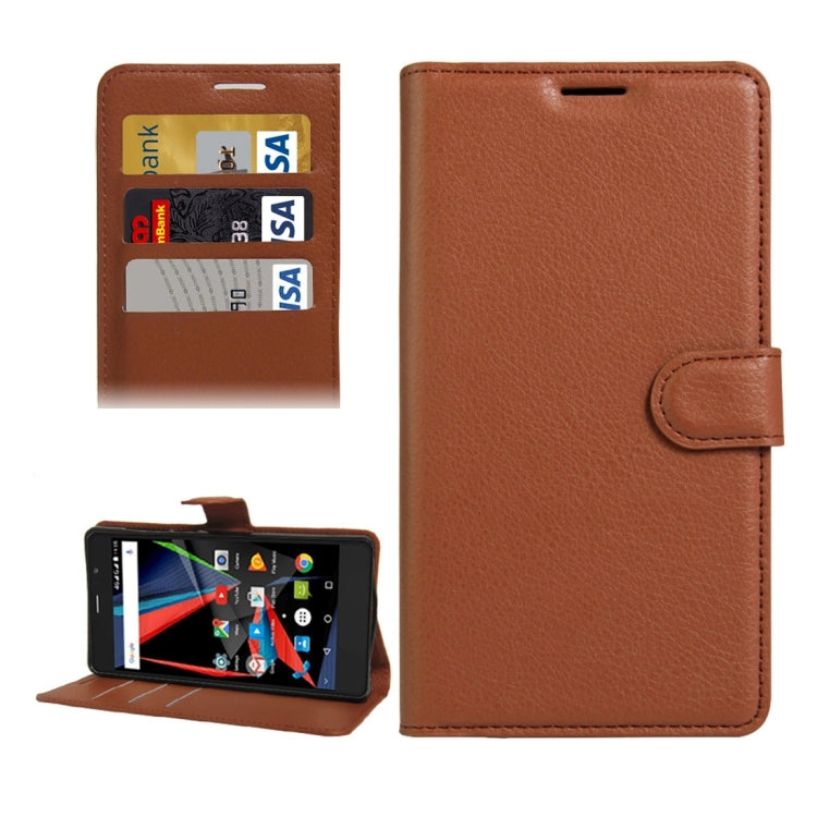 For Archos  55 Diamond Selfie Litchi Texture Horizontal Flip PU Leather Case with Holder & Card Slots & Wallet