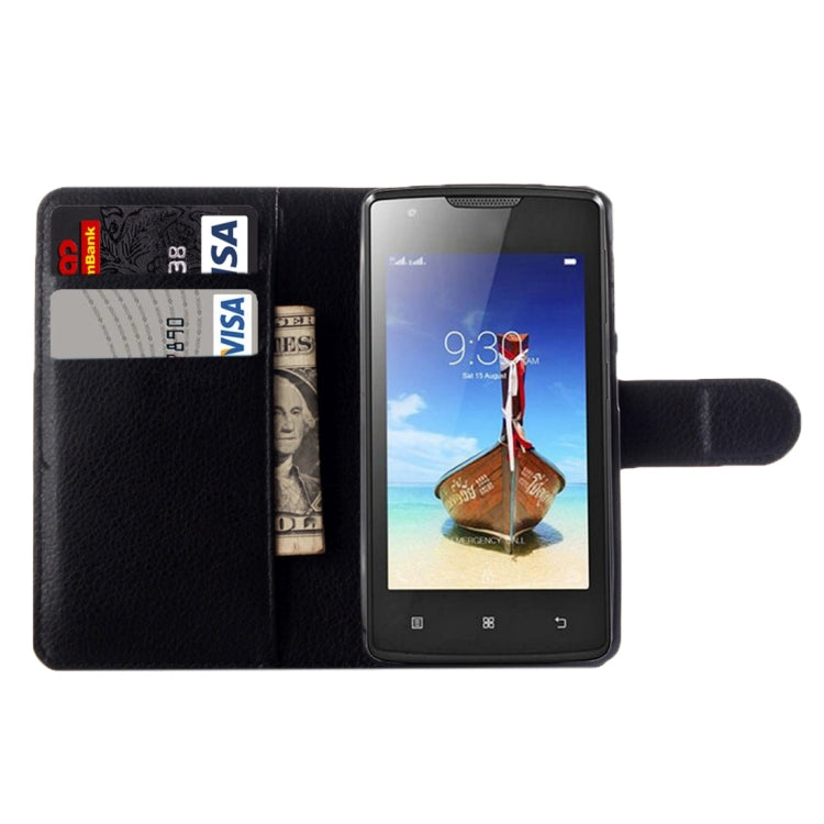 For Lenovo Vibe A Litchi Texture Horizontal Flip Leather Case with Magnetic Buckle & Holder & Card Slots & Wallet