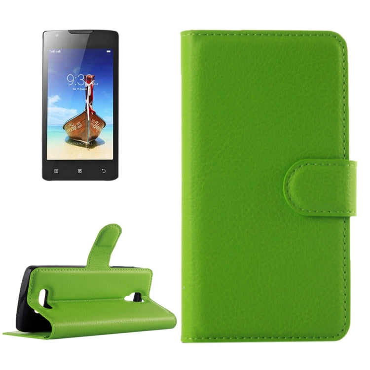 For Lenovo Vibe A Litchi Texture Horizontal Flip Leather Case with Magnetic Buckle & Holder & Card Slots & Wallet