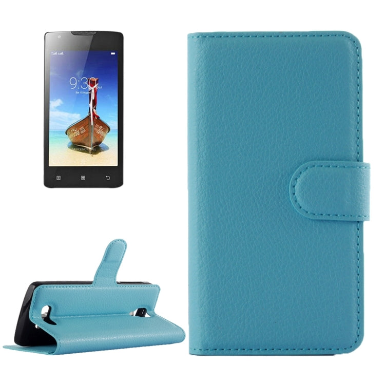 For Lenovo Vibe A Litchi Texture Horizontal Flip Leather Case with Magnetic Buckle & Holder & Card Slots & Wallet