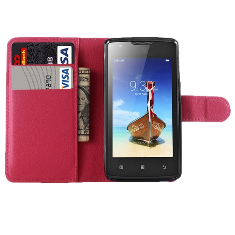 For Lenovo Vibe A Litchi Texture Horizontal Flip Leather Case with Magnetic Buckle & Holder & Card Slots & Wallet