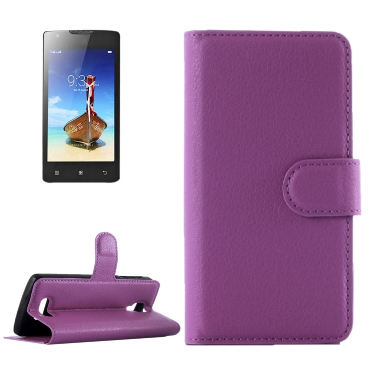 For Lenovo Vibe A Litchi Texture Horizontal Flip Leather Case with Magnetic Buckle & Holder & Card Slots & Wallet