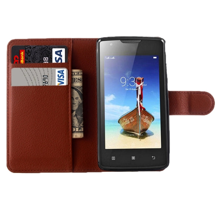 For Lenovo Vibe A Litchi Texture Horizontal Flip Leather Case with Magnetic Buckle & Holder & Card Slots & Wallet