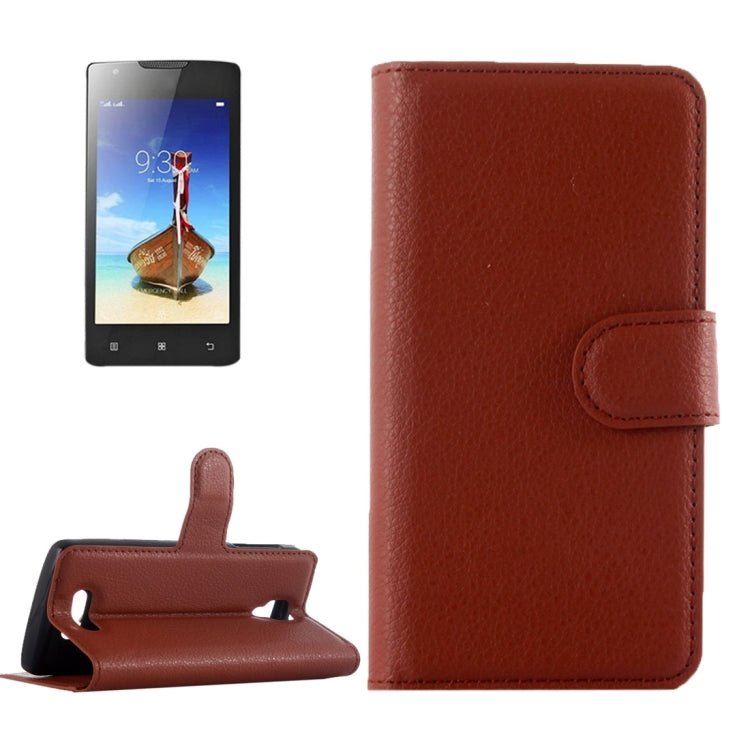 For Lenovo Vibe A Litchi Texture Horizontal Flip Leather Case with Magnetic Buckle & Holder & Card Slots & Wallet