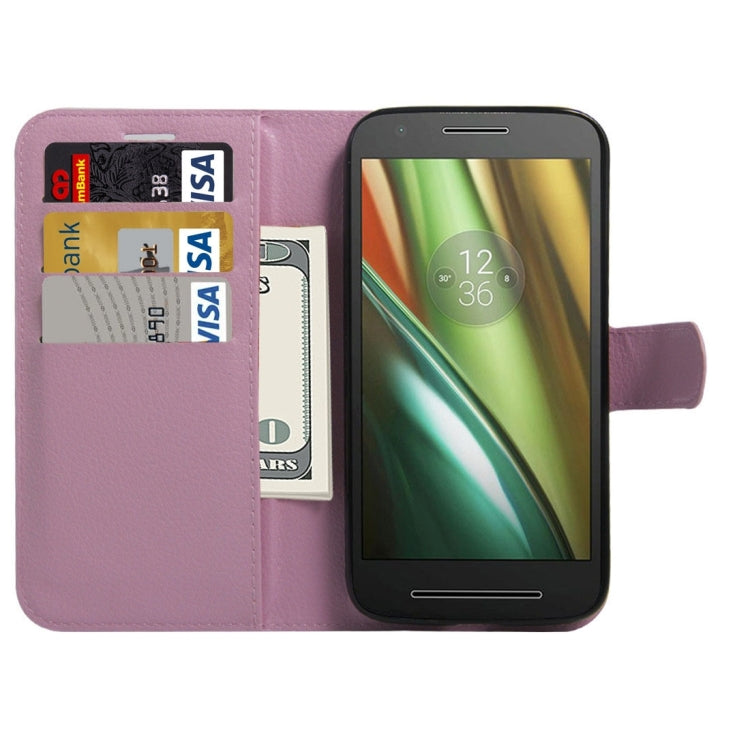 For Motorola Moto E3 Power Litchi Texture Horizontal Flip PU Leather Case with Holder & Card Slots & Wallet