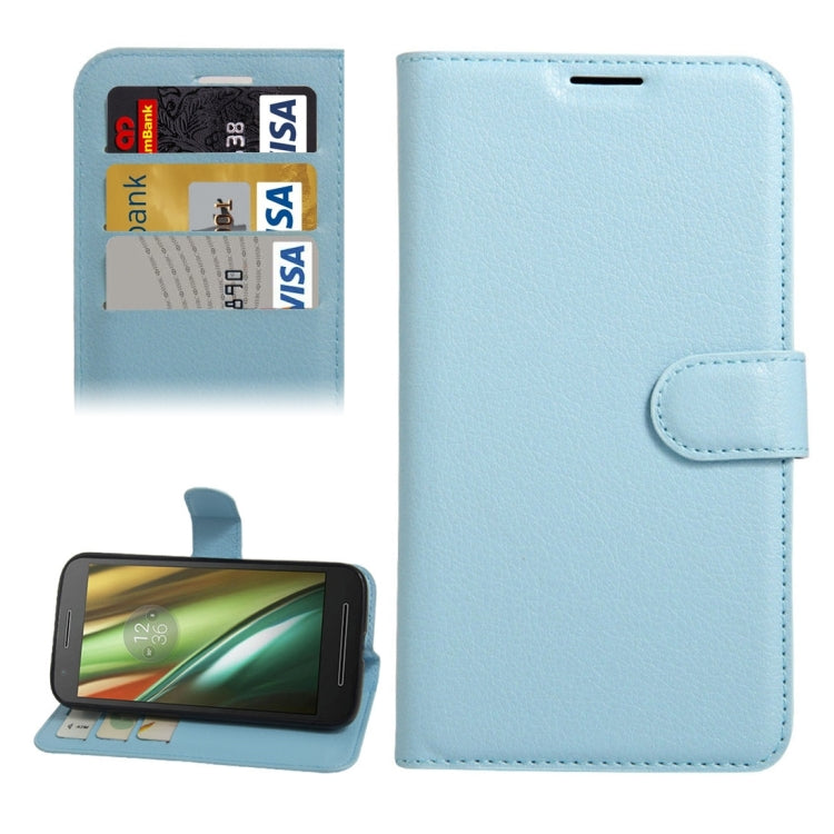 For Motorola Moto E3 Power Litchi Texture Horizontal Flip PU Leather Case with Holder & Card Slots & Wallet