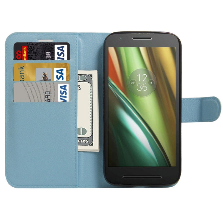 For Motorola Moto E3 Power Litchi Texture Horizontal Flip PU Leather Case with Holder & Card Slots & Wallet