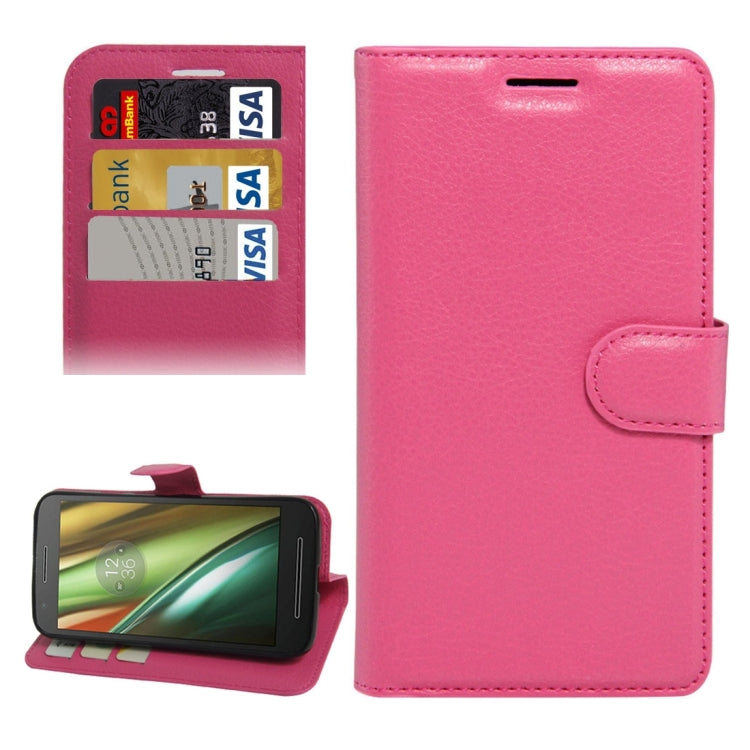 For Motorola Moto E3 Power Litchi Texture Horizontal Flip PU Leather Case with Holder & Card Slots & Wallet