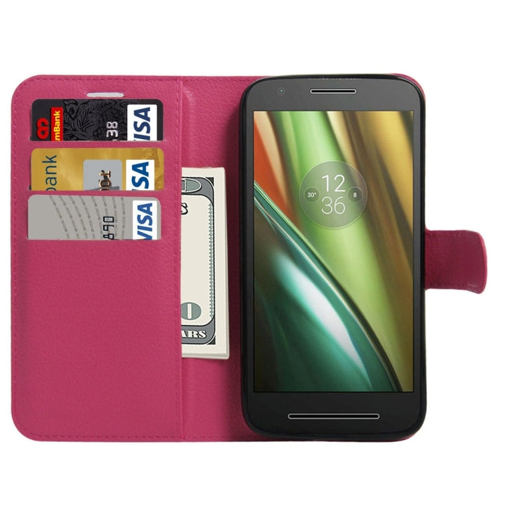 For Motorola Moto E3 Power Litchi Texture Horizontal Flip PU Leather Case with Holder & Card Slots & Wallet