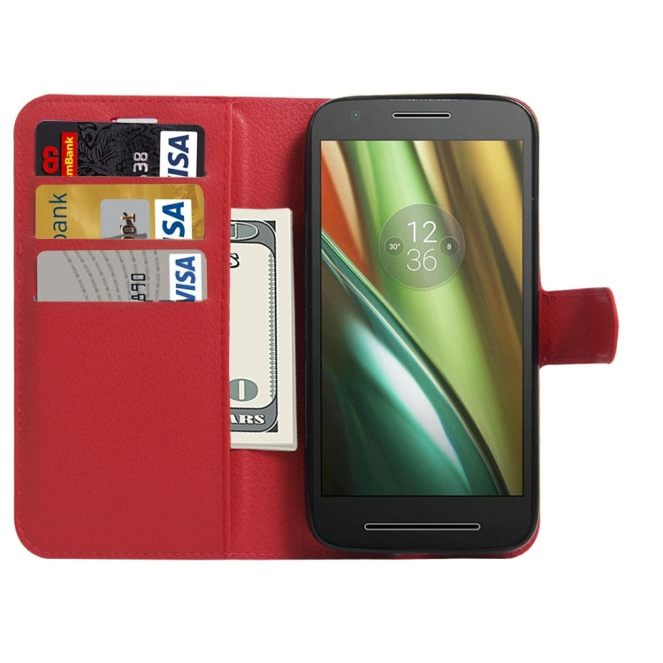 For Motorola Moto E3 Power Litchi Texture Horizontal Flip PU Leather Case with Holder & Card Slots & Wallet