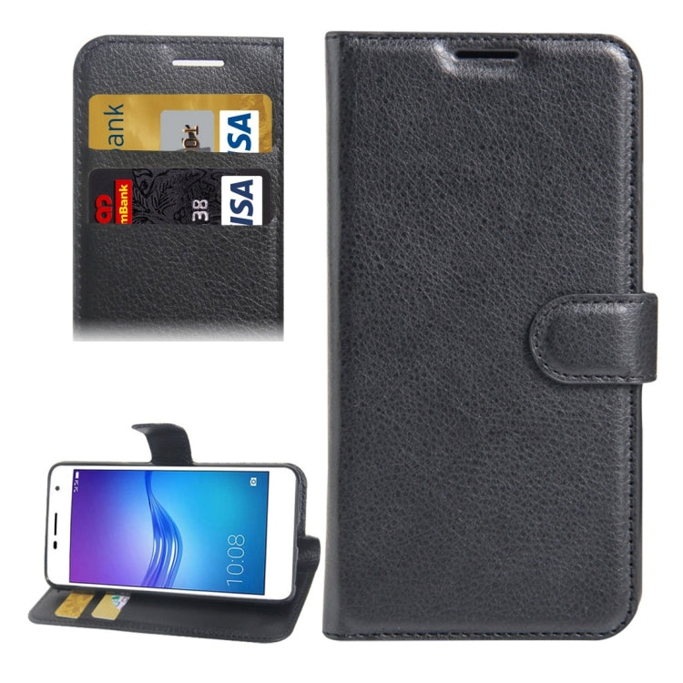 For Huawei Enjoy 6 Litchi Texture Horizontal Flip PU Leather Case with Holder & Card Slots & Wallet