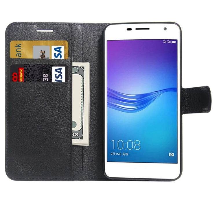 For Huawei Enjoy 6 Litchi Texture Horizontal Flip PU Leather Case with Holder & Card Slots & Wallet