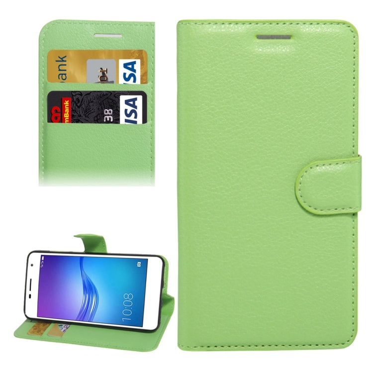 For Huawei Enjoy 6 Litchi Texture Horizontal Flip PU Leather Case with Holder & Card Slots & Wallet