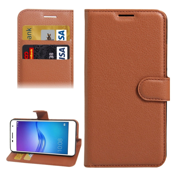 For Huawei Enjoy 6 Litchi Texture Horizontal Flip PU Leather Case with Holder & Card Slots & Wallet