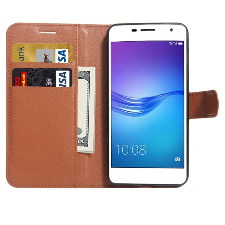 For Huawei Enjoy 6 Litchi Texture Horizontal Flip PU Leather Case with Holder & Card Slots & Wallet