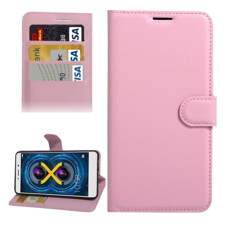 For Huawei Honor 6x (2016) Litchi Texture Horizontal Flip PU Leather Case with Holder & Card Slots & Wallet