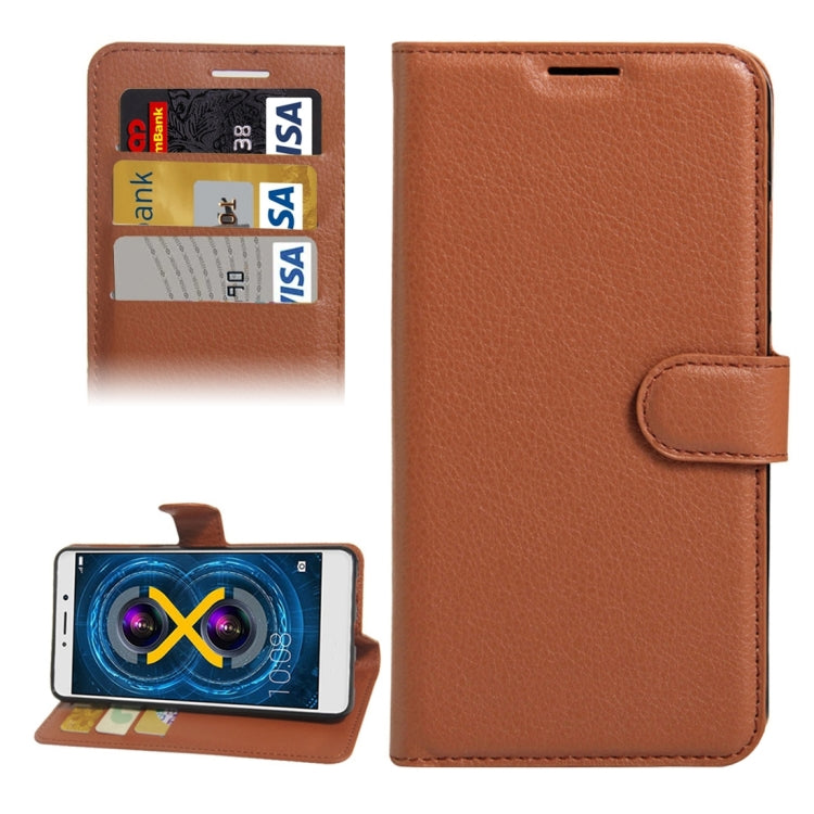 For Huawei Honor 6x (2016) Litchi Texture Horizontal Flip PU Leather Case with Holder & Card Slots & Wallet