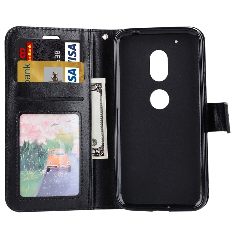 For Motorola Moto G4 Play Crazy Horse Texture Horizontal Flip PU Leather Case with Holder & Card Slots & Wallet & Photo Frame & Lanyard
