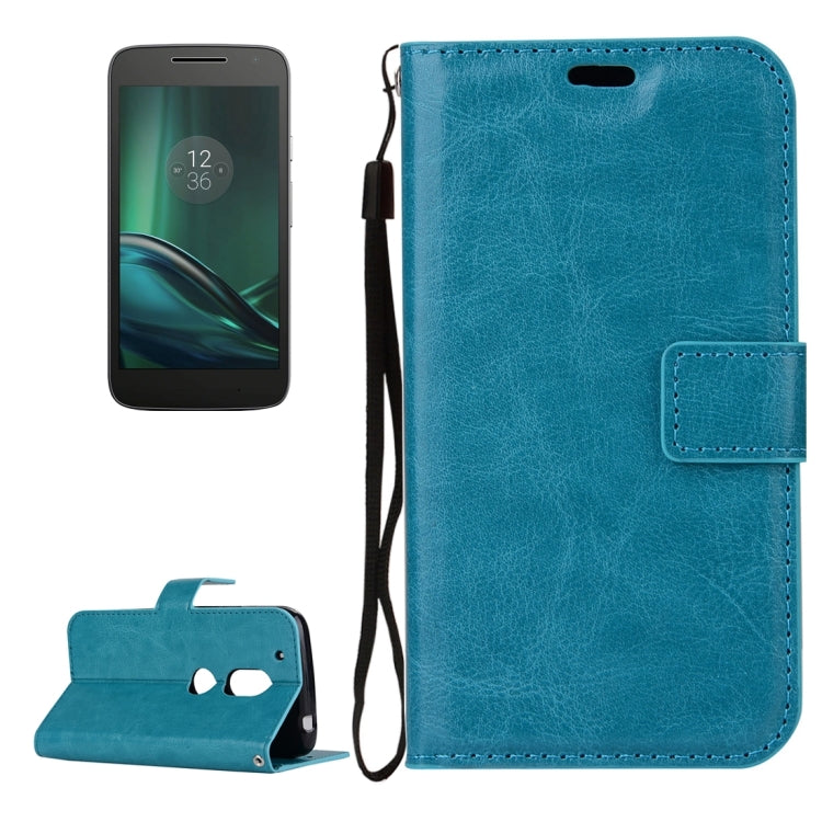 For Motorola Moto G4 Play Crazy Horse Texture Horizontal Flip PU Leather Case with Holder & Card Slots & Wallet & Photo Frame & Lanyard