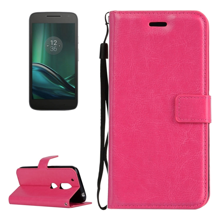 For Motorola Moto G4 Play Crazy Horse Texture Horizontal Flip PU Leather Case with Holder & Card Slots & Wallet & Photo Frame & Lanyard