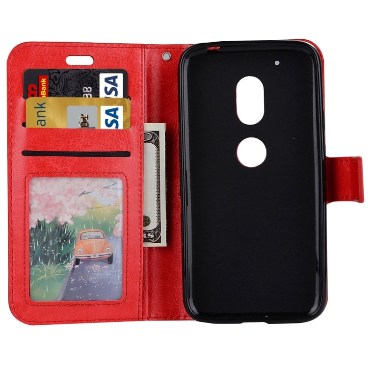 For Motorola Moto G4 Play Crazy Horse Texture Horizontal Flip PU Leather Case with Holder & Card Slots & Wallet & Photo Frame & Lanyard