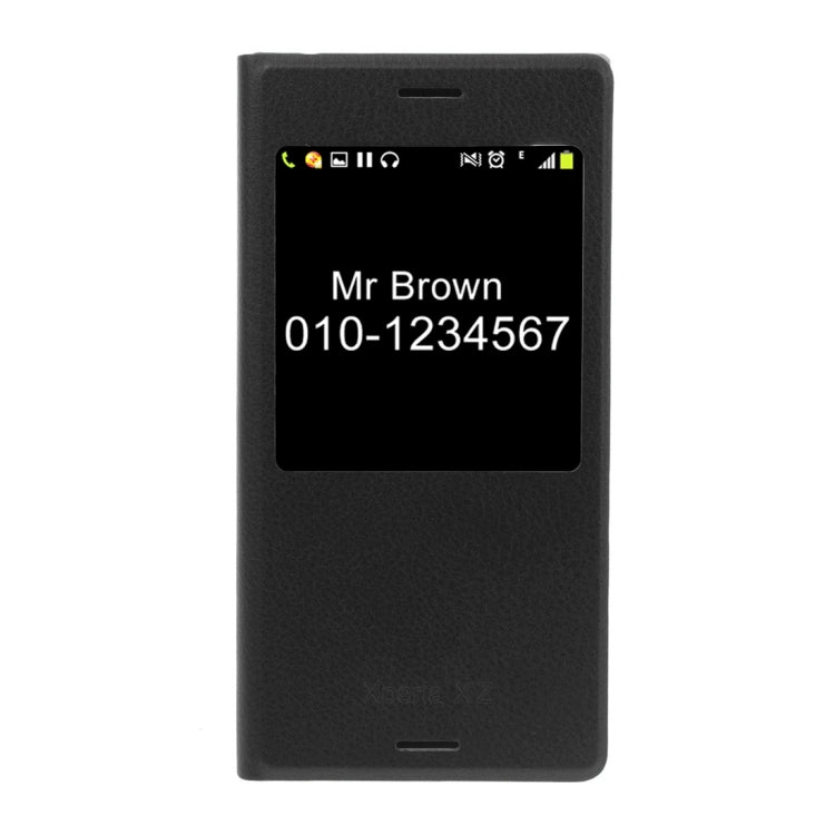 For Sony Xperia XZ Litchi Texture Horizontal Flip PU Leather Case with Call Display ID