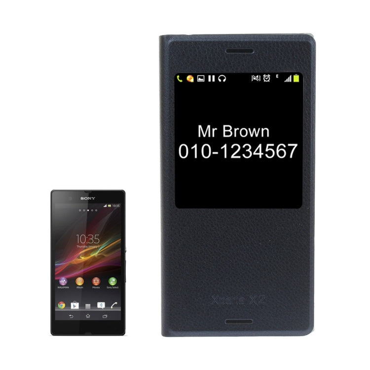For Sony Xperia XZ Litchi Texture Horizontal Flip PU Leather Case with Call Display ID