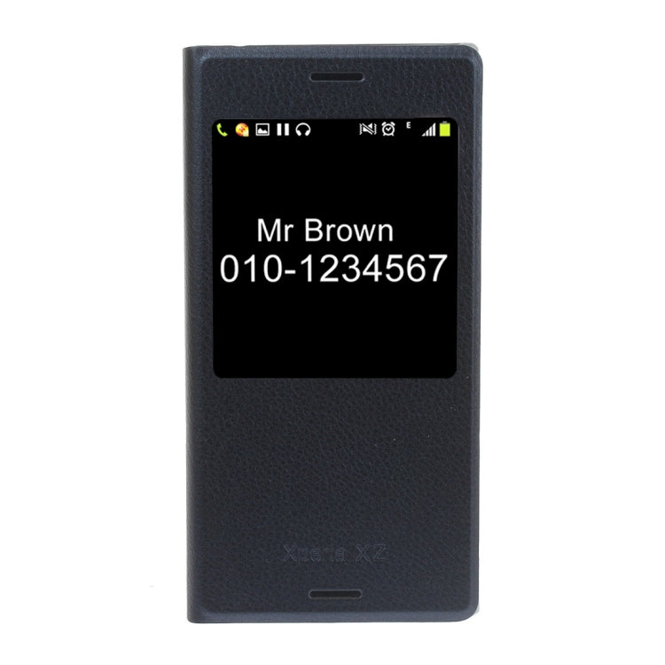 For Sony Xperia XZ Litchi Texture Horizontal Flip PU Leather Case with Call Display ID