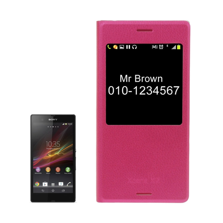 For Sony Xperia XZ Litchi Texture Horizontal Flip PU Leather Case with Call Display ID
