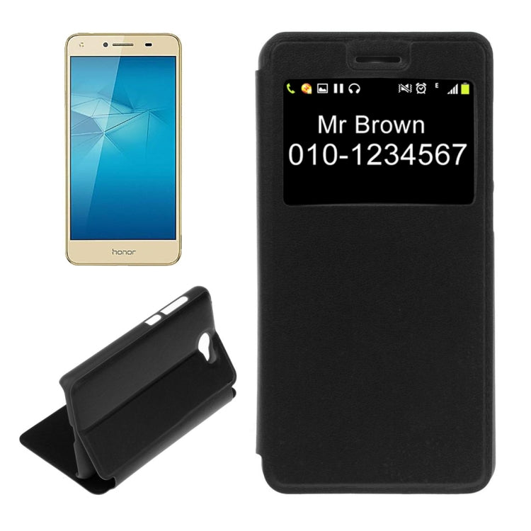 For Huawei Honor 5 Litchi Texture Horizontal Flip PU Leather Case with Call Display ID