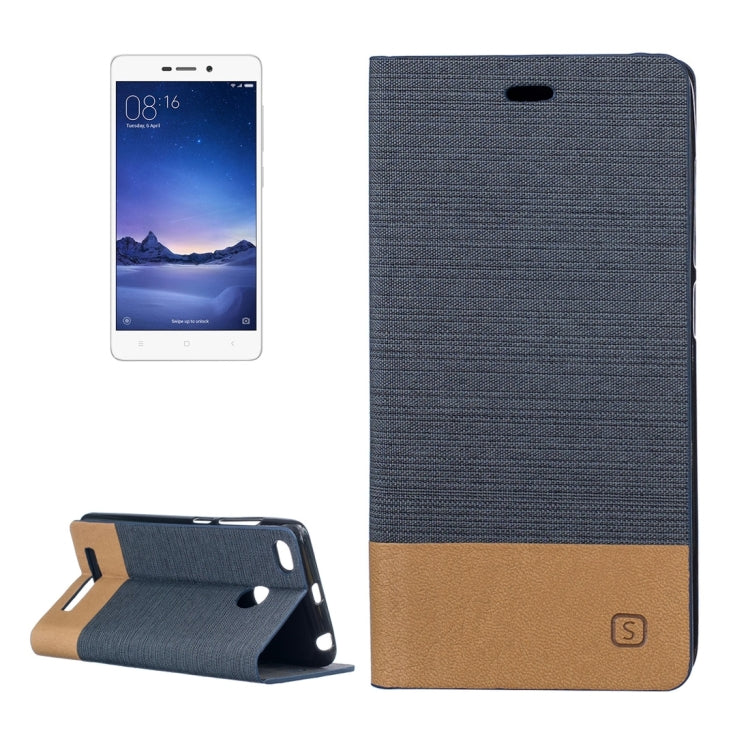 For Xiaomi  Redmi 3S Canvas Pattern PU + TPU Horizontal Flip Leather Case with Holder & Card Slots