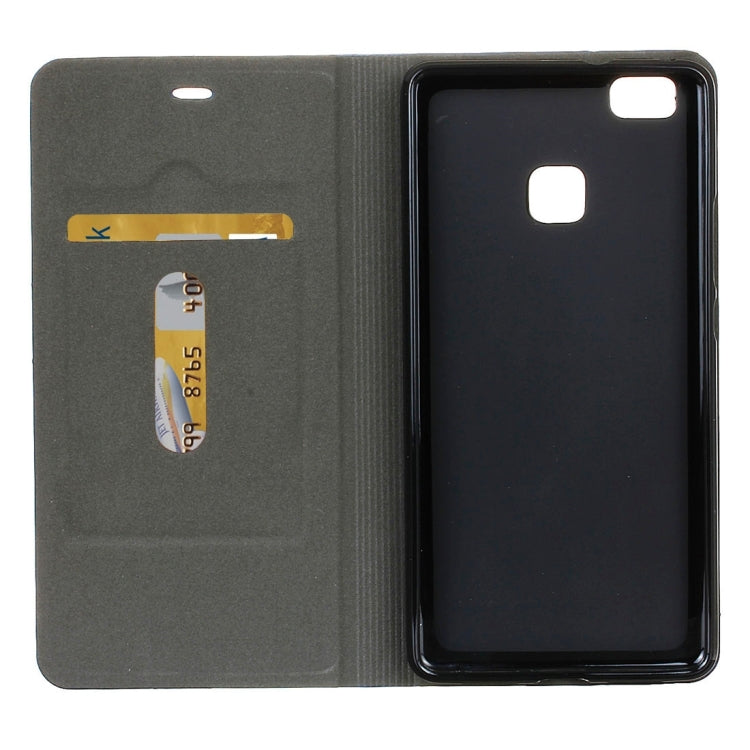 For Huawei  P9 Lite Canvas Pattern PU + TPU Horizontal Flip Leather Case with Holder & Card Slots