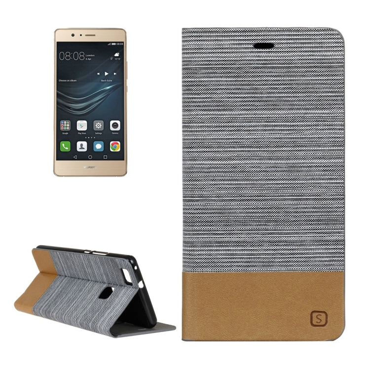 For Huawei  P9 Lite Canvas Pattern PU + TPU Horizontal Flip Leather Case with Holder & Card Slots