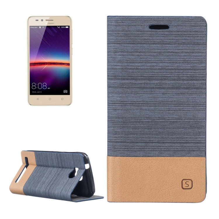 For Huawei  Y3 II Canvas Pattern PU + TPU Horizontal Flip Leather Case with Holder & Card Slots