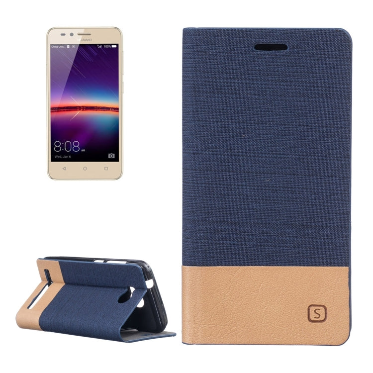 For Huawei  Y3 II Canvas Pattern PU + TPU Horizontal Flip Leather Case with Holder & Card Slots