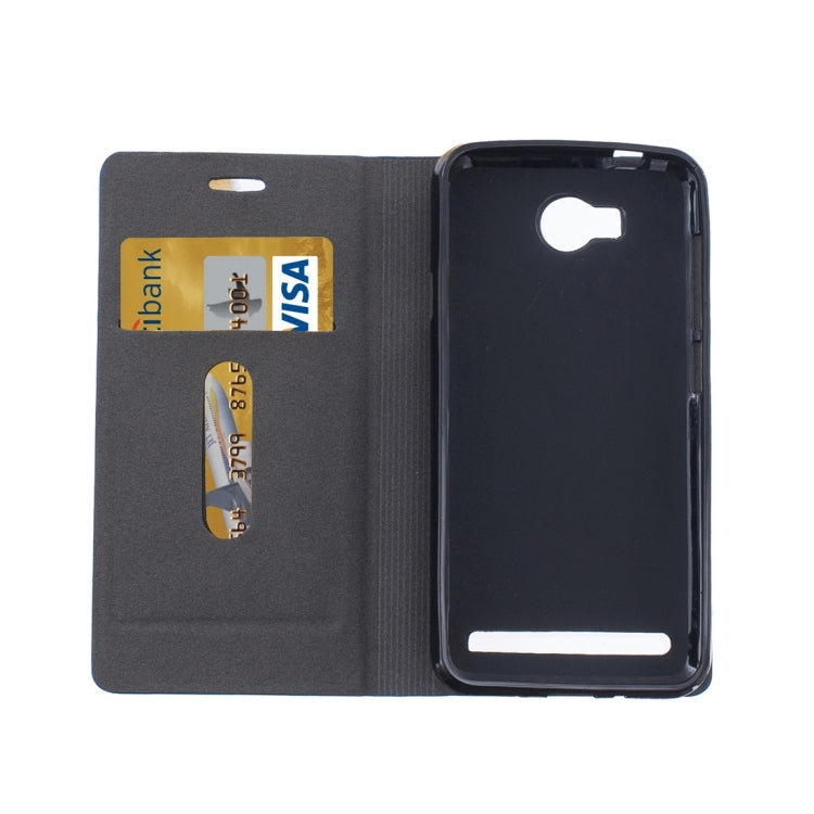 For Huawei  Y3 II Canvas Pattern PU + TPU Horizontal Flip Leather Case with Holder & Card Slots